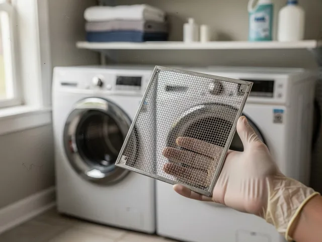New Milford Dryer Vent Cleaning specialist performing detailed lint trap cleaning service in New Milford